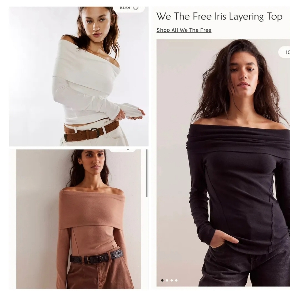 Free People We The Free Iris Layering Top in Cafe Latte Size Small